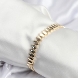 Pirinç VIP Seri Gold Renk Sıralı Arpa Model Kadın Bileklik
