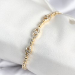 Pirinç Gold Renk Göz Model Kadın Bileklik
