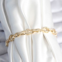 Pirinç Gold Renk Parçalı Zincir Model Kadın Bileklik