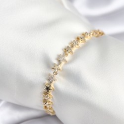 Pirinç Gold Renk Yıldız Model Kadın Bileklik