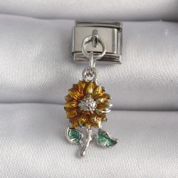 316L Çelik Gümüş Renk Papatya Model Nomination Charm