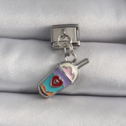 316L Çelik Gümüş Renk Sallantı İçecek Model Nomination Charm