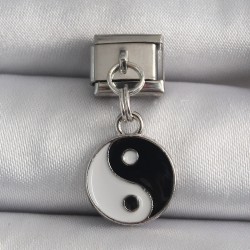 316L Çelik Gümüş Renk Sallantı YinYang Model Nomination Charm