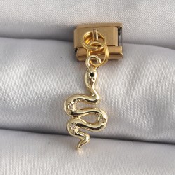 316L Çelik Gold Renk Sallantı Yılan Model Nomination Charm