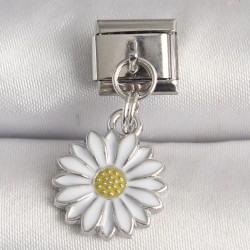 316L Çelik Gümüş Renk Papatya Model Nomination Charm