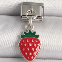 316L Çelik Gümüş Renk Çilek Model Nomination Charm
