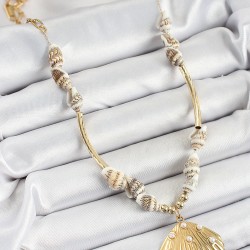 316L Çelik Gold Renk Deniz Kabuğu Modelli Kadın Kolye