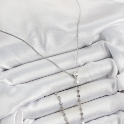 Pirinç Zirkon Taşlı Yıldız Figürlü Y Model Gümüş Renk Kadın Kolye