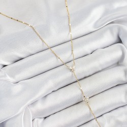 Pirinç Zirkon Taşlı Sıralı Kelebek Figürlü Y Model Gold Renk Kadın Kolye