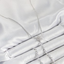Pirinç Zirkon Taşlı Kutup Yıldızı Model Gold Renk Y Kolye