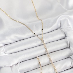 Pirinç Zirkon Taşlı Model Gold Renk Y Kolye
