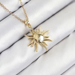 316L Çelik Güneş Model Gold Renk Kadın Kolye