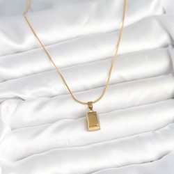 316L Çelik Gold Renk Mini Külçe Altın Model Kolye
