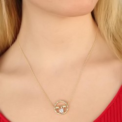 Gold Renk Taşlı Kadın Kolye