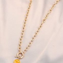 Yeni Sezon Sarı Renk Smile Model Retro Gold Metal Kolye