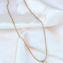 Çelik Gold Renk Yonca Kolye