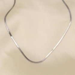 Çelik Silver Renk İtalyan Zincir Model Kadın Kolye