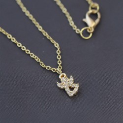 Minimal Melek Zirkon Taşlı Gold Renk Kadın Kolye