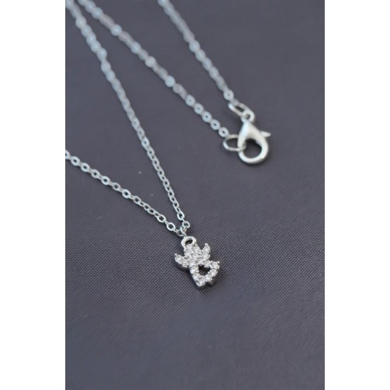 Minimal Melek Silver Renk Zirkon Taşlı Kadın Kolye Minimal Melek Silver Renk Zirkon Taşlı Kadın Kolye