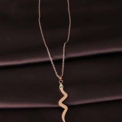 Yılan Figürlü Rose Gold Renk Çelik Kadın Kolye