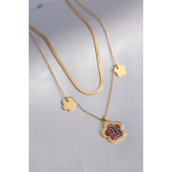 316L Çelik Gold Renk 2li İtalyan Zincir Model Desenli Çiçek Figür Kadın Kolye 316L Çelik Gold Renk 2li İtalyan Zincir Model Desenli Çiçek Figür Kadın Kolye