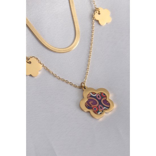 316L Çelik Gold Renk 2li İtalyan Zincir Model Desenli Çiçek Figür Kadın Kolye 316L Çelik Gold Renk 2li İtalyan Zincir Model Desenli Çiçek Figür Kadın Kolye