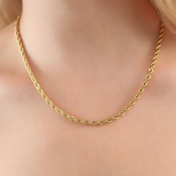316L Çelik Gold Renk Burgu Model Kadın Kolye