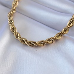 316L Çelik Gold Renk Burgu Model Kadın Kolye
