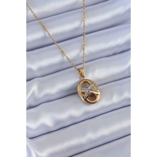 316L Çelik Gold Renk Zirkon Taşlı Kadın Kolye 316L Çelik Gold Renk Zirkon Taşlı Kadın Kolye