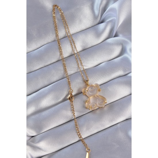 316L Çelik Zincirli Gold Renk Zirkon Taşlı Teddy Kolye 316L Çelik Zincirli Gold Renk Zirkon Taşlı Teddy Kolye