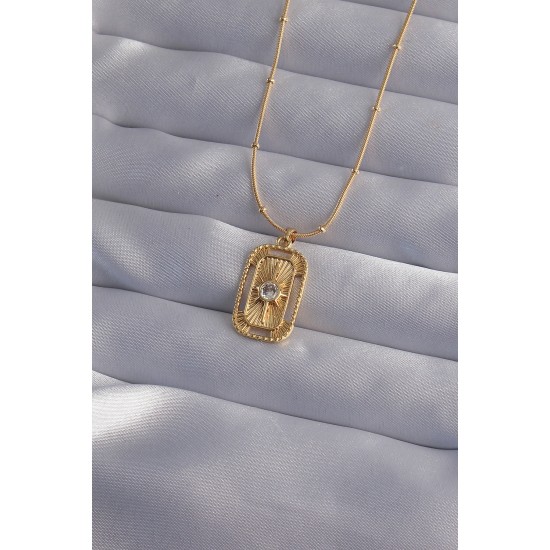 316L Çelik Zincir Gold Renk Zirkon Taşlı Tarot Kolye 316L Çelik Zincir Gold Renk Zirkon Taşlı Tarot Kolye