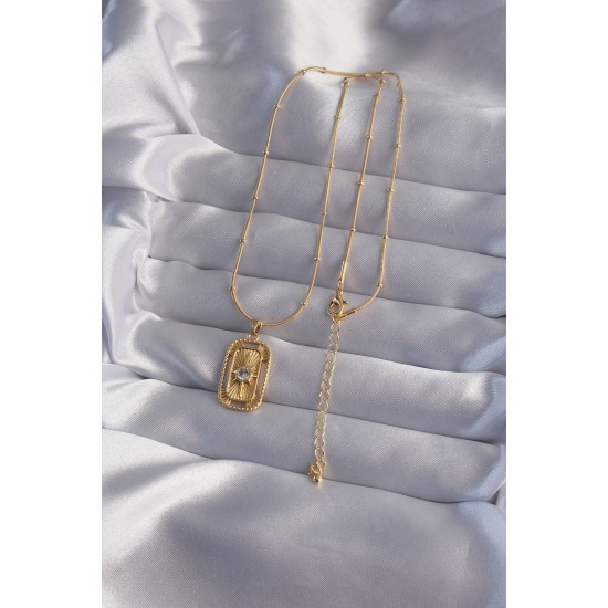 316L Çelik Zincir Gold Renk Zirkon Taşlı Tarot Kolye 316L Çelik Zincir Gold Renk Zirkon Taşlı Tarot Kolye