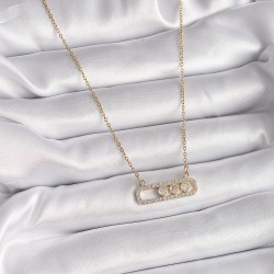 316L Çelik Gold Renk Zincir Zirkon Taşlı Messika Model Kadın Kolye