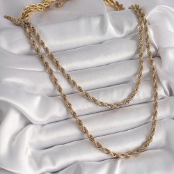 316L Çelik Gold Renk Burgu Zincir Kadın Kolye