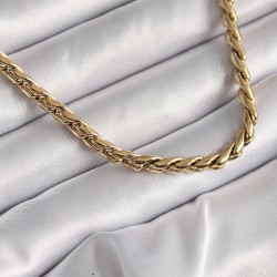 316L Çelik Gold Renk Arpa Zincir Model Kadın Kolye