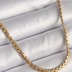 316L Çelik Gold Renk Yassı Zincir Model Kadın Kolye