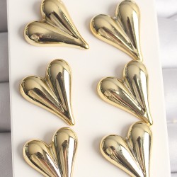 Gold Renk 3'Lü Kalp Model CCB Plastik Kadın Küpe Seti