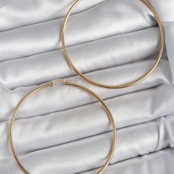 316 Çelik Gold Renk 63 mm Halka Model Kadın Küpe