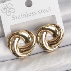 316 Çelik Gold Renk Düğüm Halka Model Kadın Küpe