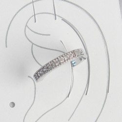 Pirinç Gümüş Renk Zirkon Taşlı Kadın Kıkırdak Model Küpe