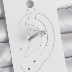 Pirinç Gümüş Renk Zirkon Taşlı Kadın Kıkırdak Model Küpe