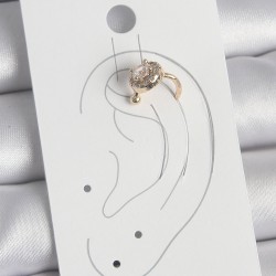 Pirinç Gold Renk Zirkon Taşlı Kadın Kıkırdak Küpe