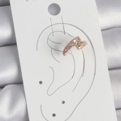 Pirinç Gold Renk Zirkon Taşlı Kadın Kıkırdak Küpe
