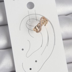 Pirinç Gold Renk Zirkon Taşlı Sonsuzluk Zincir Model Kadın Kıkırdak Küpe