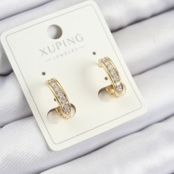 Xuping Zirkon Taşlı Halka Model Gold Renk Kadın Küpe