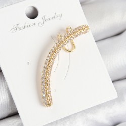 Pirinç Zirkon Taşlı Model Gold Renk Sağ Kıkırdak Küpe