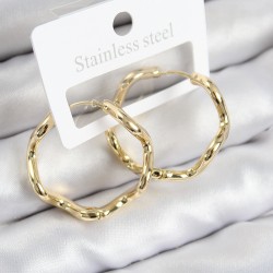 Pirinç Halka Model Gold Renk Kadın Küpe