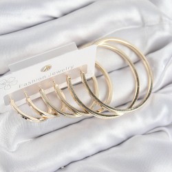 Pirinç Halka Model Gold Renk Kadın Set Küpe