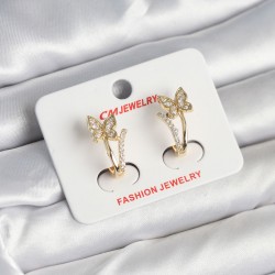 Pirinç Gold Renk Zirkon Taşlı Kelebek Model Kadın Yüzük