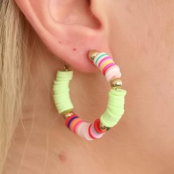 Neon Taşlı Kadın Küpe